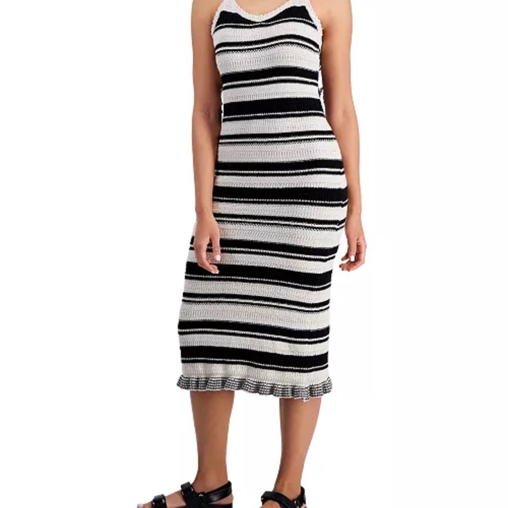 Striped Black and White Women's Dress
